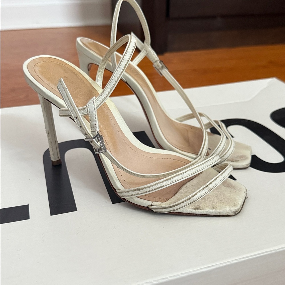 SCHUTZ White Strappy Heels